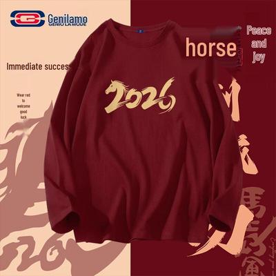 GENIOLAMODE Chinese Zodiac Horse Year Unisex Long Sleeve T-Shirt