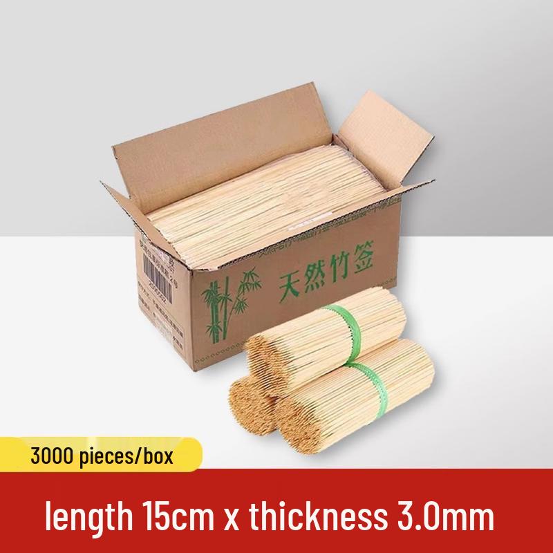 COFLYEE Disposable Bamboo BBQ Skewers 15cm x 3.0mm