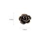Elegant Black Diamond Embedded Rose Flower Brooch Pin High-End Women's Fashion Accessory Delicate Design Exquisite Jewelry