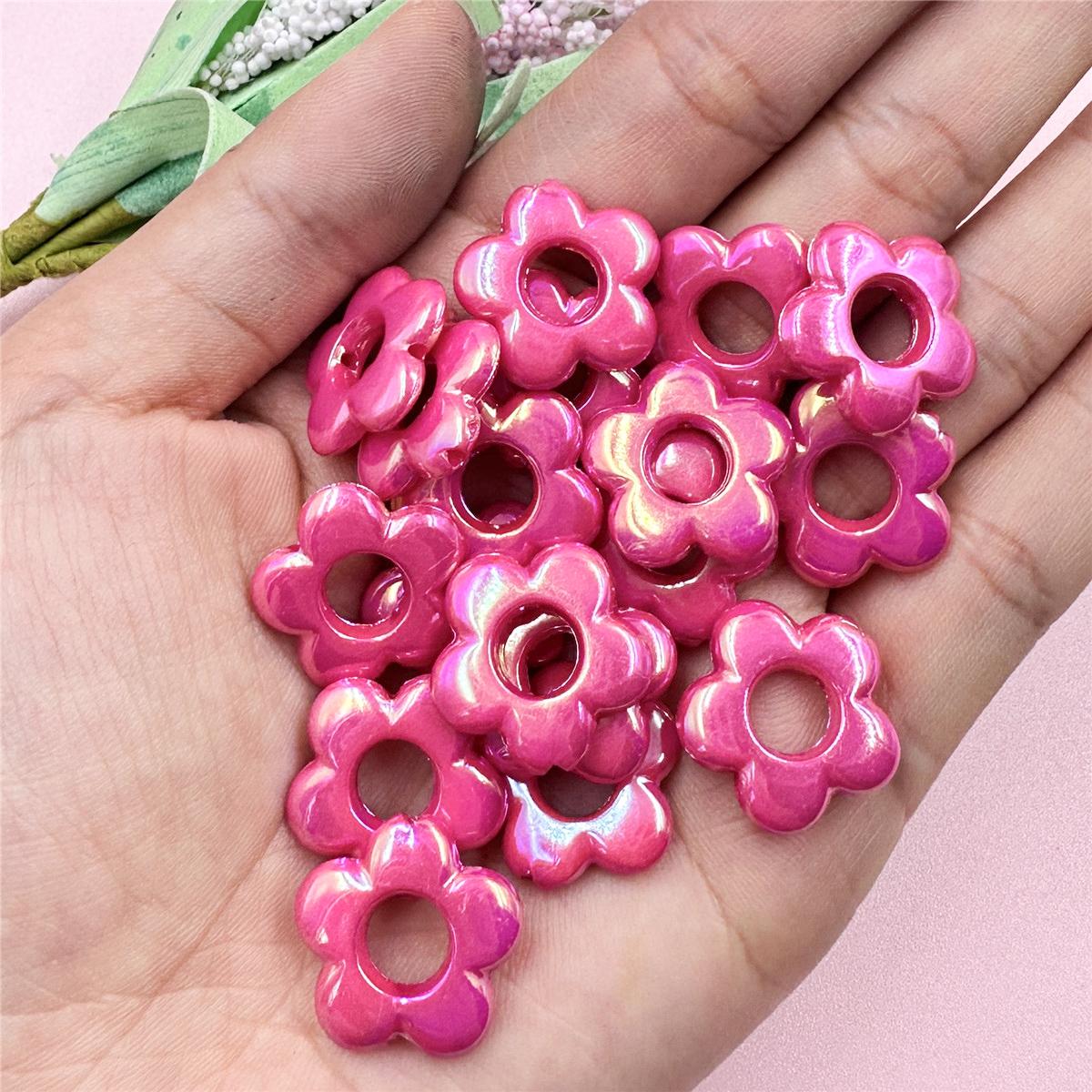 

Креативний 20 шт. Модний матеріал ручної роботи Аксесуари для ювелірних виробів своїми руками Розсипна намистина П’ятикутна квітка Пустота для сережок Виготовлення намиста Креативний акрил рожевий червоний колір