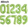 Jumbo Apple Green 40Inch Number Balloon 0-9 Digit Balloons for Baby Shower Globos Birthday Party Decoration Baby Shower Supplies