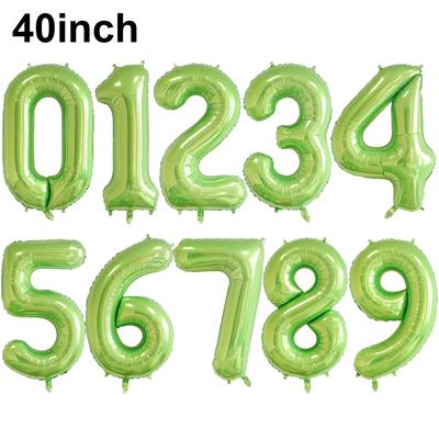 Jumbo Apple Green 40Inch Number Balloon 0-9 Digit Balloons for Baby Shower Globos Birthday Party Decoration Baby Shower Supplies