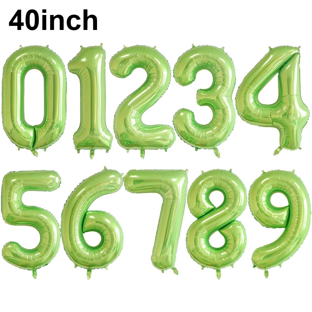 Jumbo Apple Green 40Inch Number Balloon 0-9 Digit Balloons for Baby Shower Globos Birthday Party Decoration Baby Shower Supplies