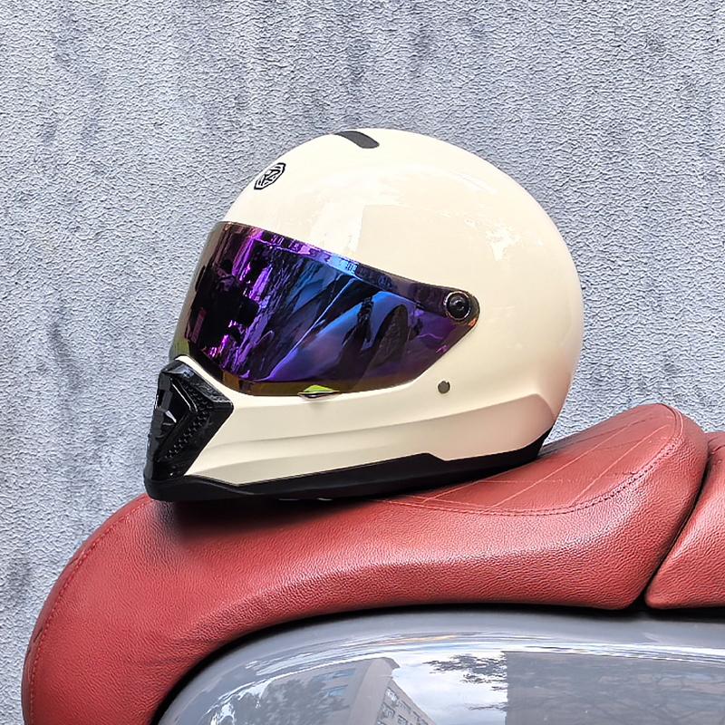 ORZ retro motorcycle helmet, American cruise full helmet, motorcycle with free brim
