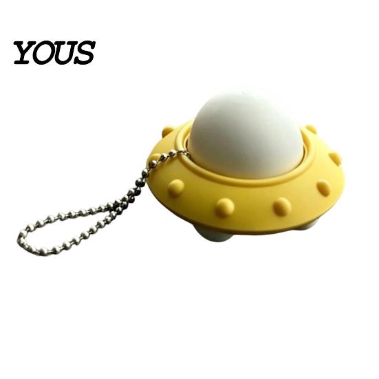 UFO Shaped Toy 3D Printed Decompression Toy, Creative Flying Saucer Fidget Pendant with Safe PLA Metal Bead Chain for Stress Relief, Anxiety