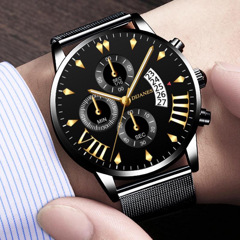 Moda Uomo Business Nero Orologio Calendario Casual Al Quarzo Orologi Ultra  Sottile In Acciaio Inossidabile Mesh Orologio da Polso Uomo acquista in  modo economico — spedizione gratuita, recensioni reali con foto — Joom