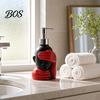 Badezimmer Seifenspender 200ml Flasche, Sanfte Schaumbildung Künstlerisches Schwarz-Rot Design Spender Große Kapazität für Dekoration