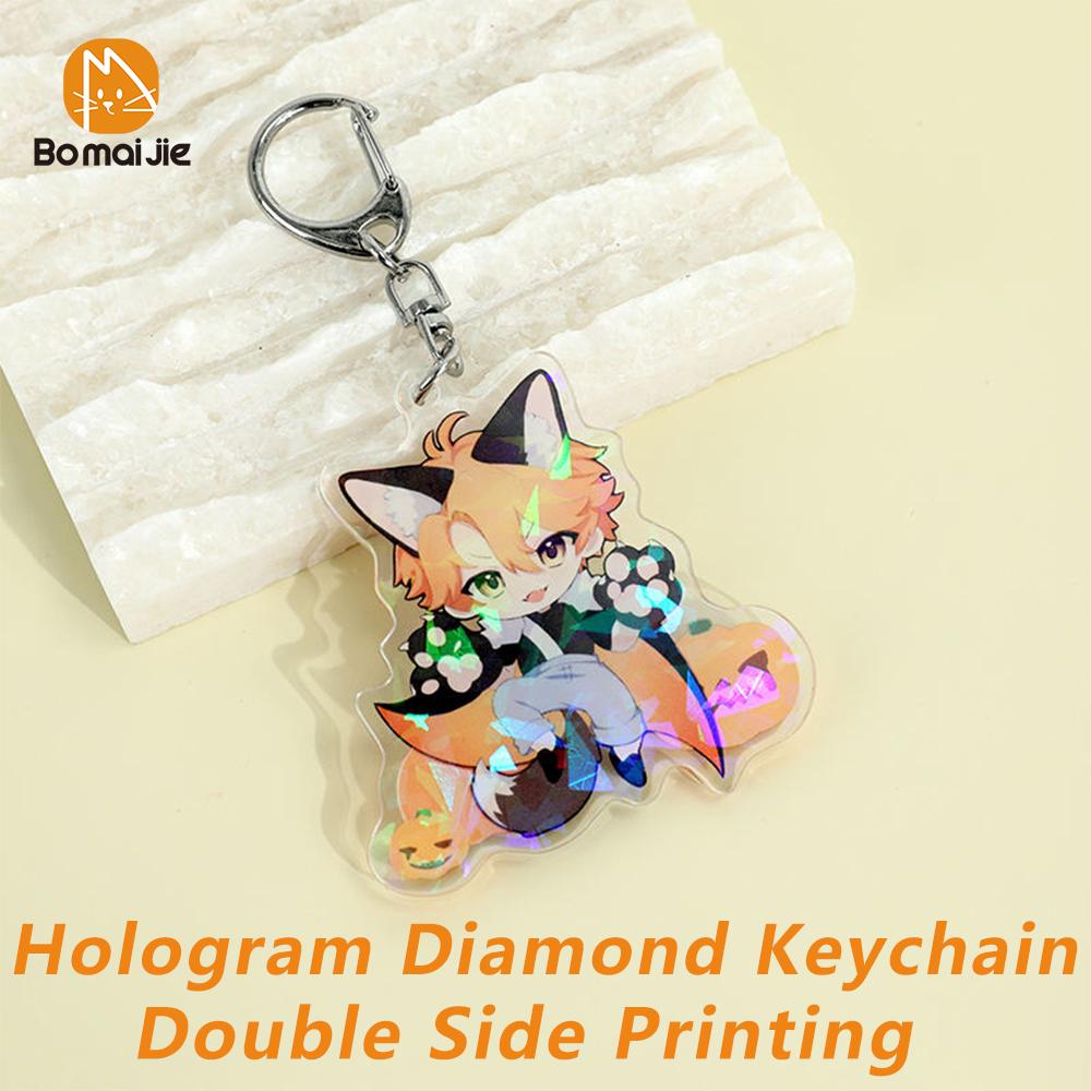 

Bomaijie Custom Acrylic Keychain Cartoon Key Chain Photo Transparent Printing Design Game Anime Keychains 3.5in(88.9mm)