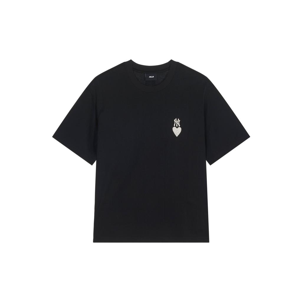 MLB New York Yankees SS2T Solid Color Round Neck Simple Short Sleeve T-Shirt Unisex T-Shirt Black 3ATSH0143-50BKS