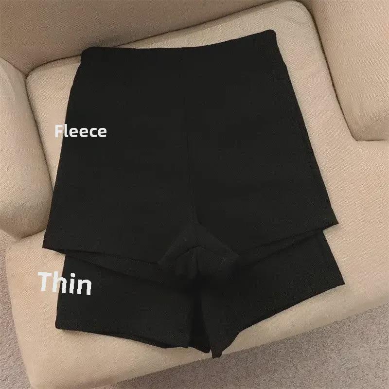 High Waist Black Velvet Shorts for Autumn/Winter - Petite Hot Girl Style