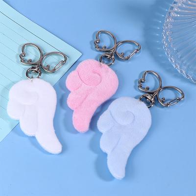 Y2K Sladký plyšový přívěsek na klíče Andělská křídla Jednoduchý kroužek na klíče s motýlími křídly Přívěsek Ozdoba na tašku Ozdoba na batoh Dárky pro páry