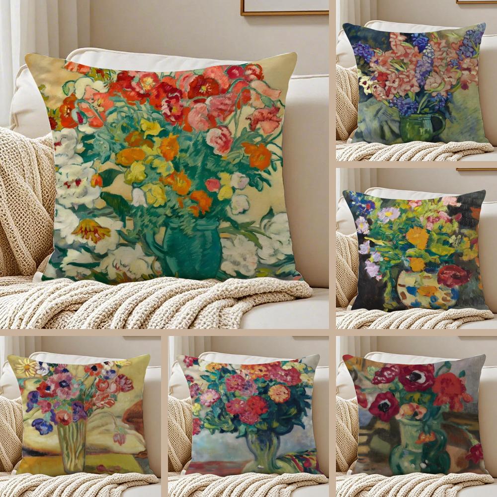 PostImpressionism LLouis Valtat Cushion Cover Pillowcase Antidustmite Invisible Zipper Short Plush Sofa Cushion