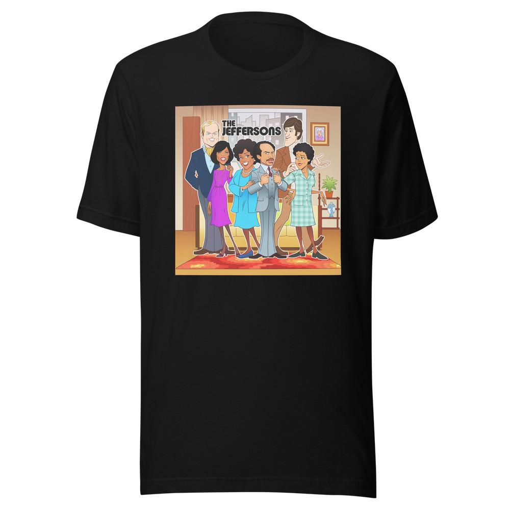 Футболка «Джефферсоны» Анимационная ТВ-ситком 80-х Актерский состав Короткий рукав Унисекс Футболка Унисекс S
