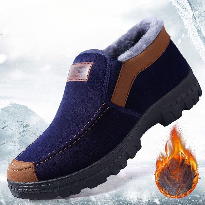 Men's Shoes Plush Warm and Anti Slip Men's Boots Winter Men's Plush Snow Boots