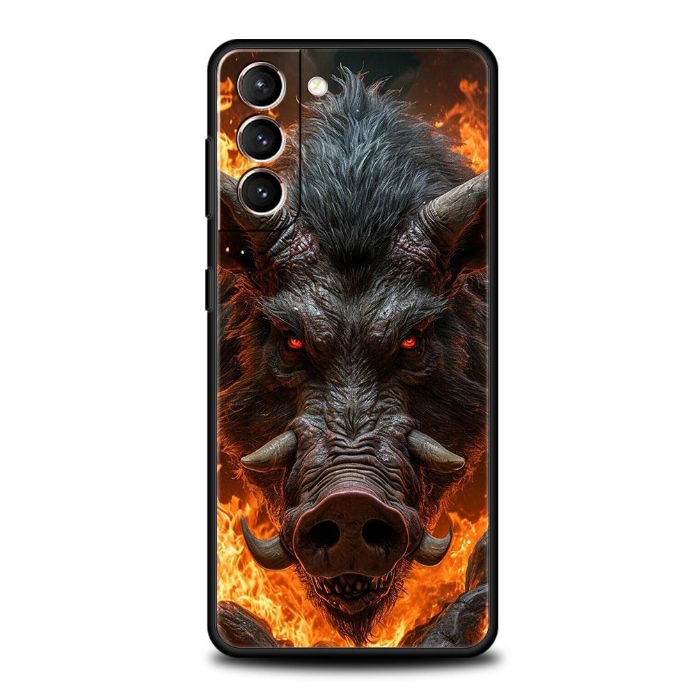 

Wild Boar Phone Case for Samsung Galaxy S26 S25 S24 S23 S22 S20 S21 FE Ultra S25 Edge Plus 5G Soft TPU Cover Fundas Capas Coque Samsung S21Plus