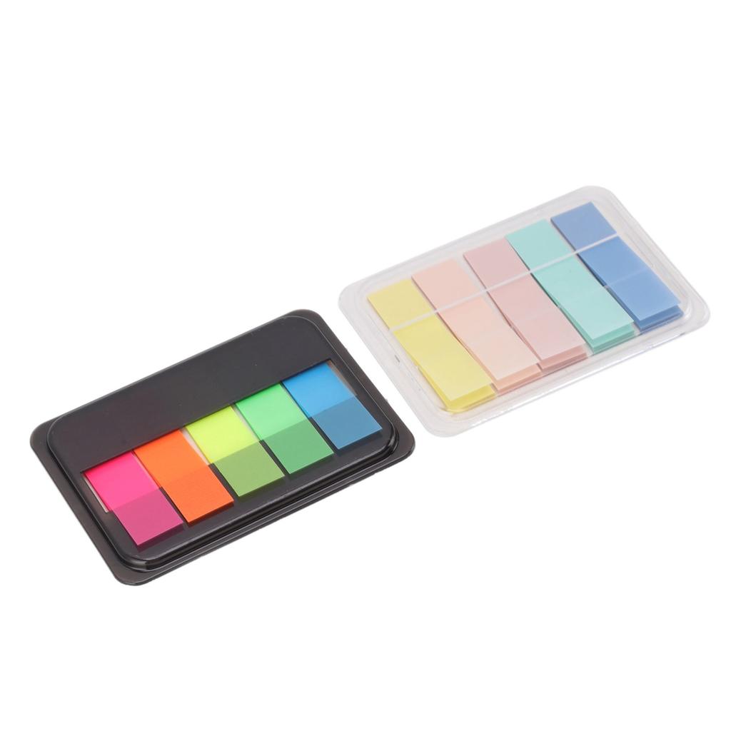 10 Sets Page Markers Index Tabs Key Marking 5 Colors Iridescent Reusable Transparent Portable PET Index Tabs for Office