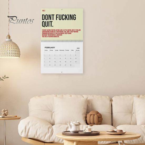 Kalendarz ścienny 2025 Twój niesamowity kalendarz motywacyjny Miesięczny organizer Codzienne inspirujące planowanie Notatniki do domowego biura