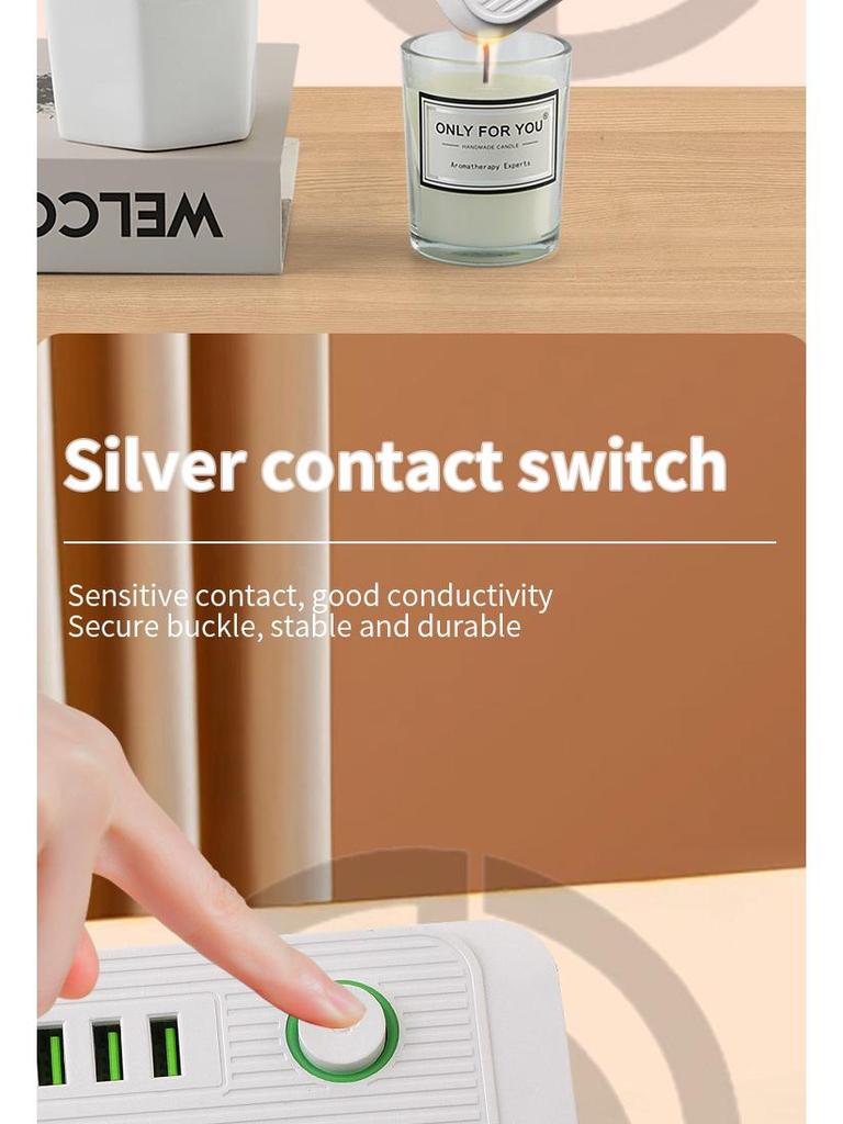 European Standard 16A Power Strip with Two-Pin Socket for Russian, German, Korean, and Austrian Use