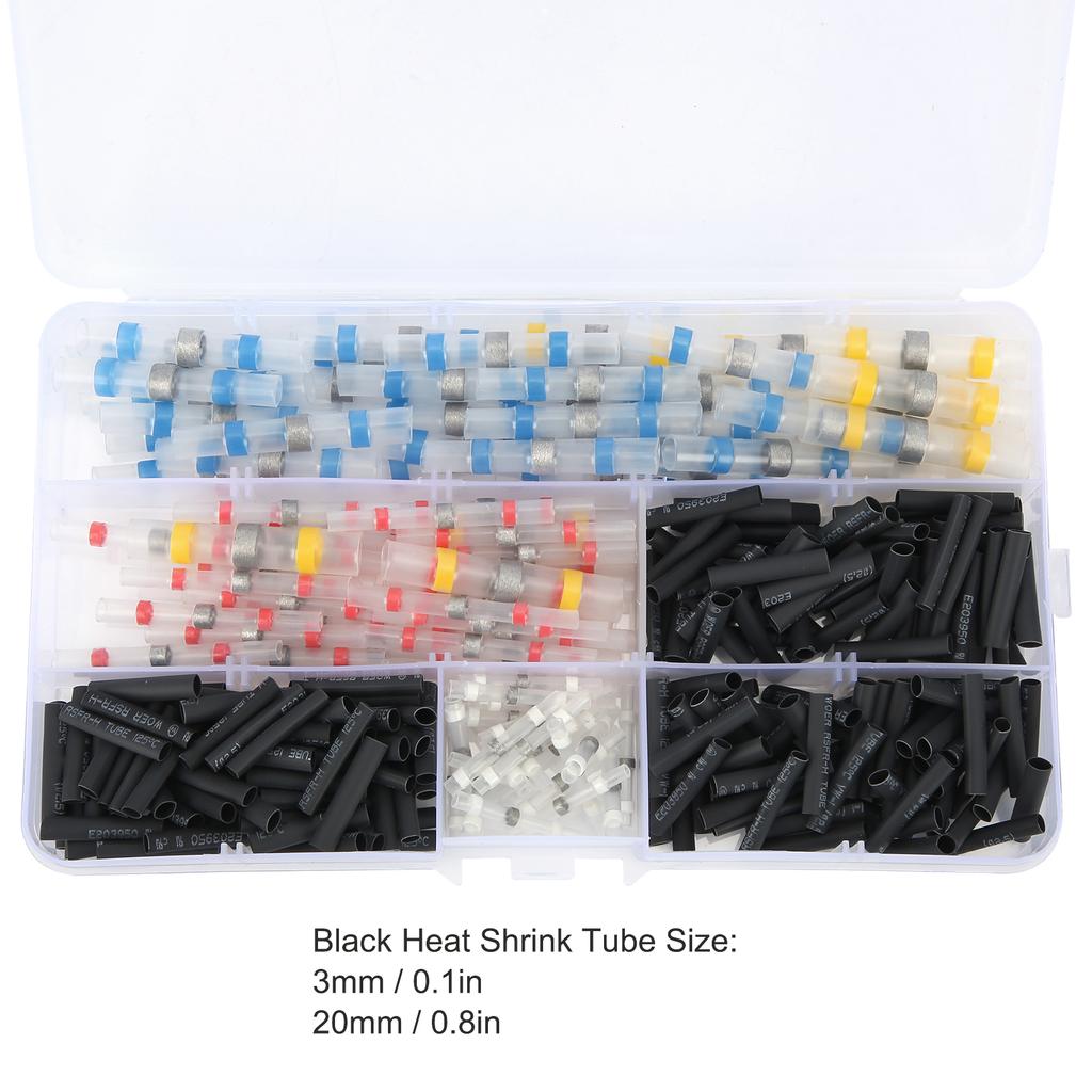300pcs Heat Shrink Butt Crimp Connector Tube Waterproof Solder Sleeve Wire Connector Set