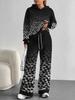 Gradual Change European and American Autumn and Winter Casual Long-sleeved Suit Women's Hooded Sweater Trousers Two-piece Set