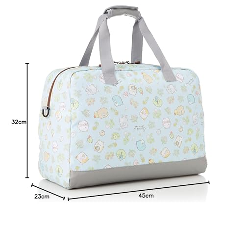 [Titelrolle] Sumikkogurashi Boston Tasche, Reise, Großes Fassungsvermögen 40L, Geeignet für ein oder zwei Nächte, Inklusive Schultergurt, 2-Wege, Limette, Größe F