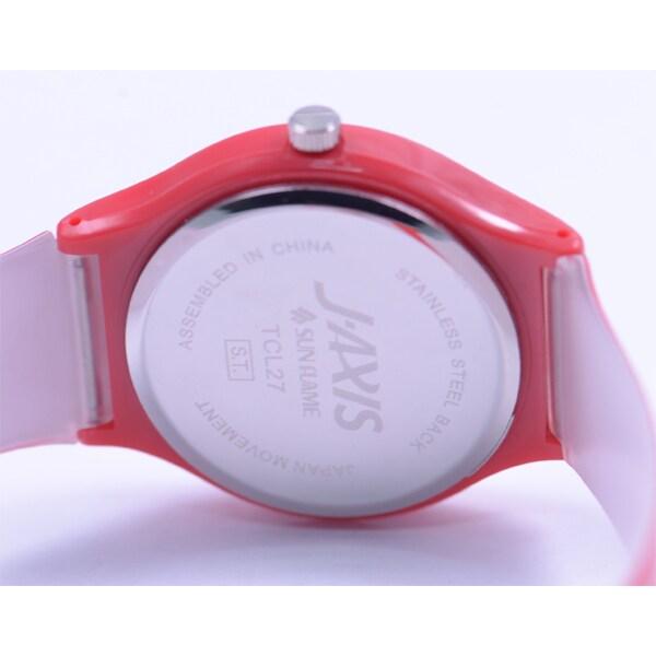 J-AXIS TCL27-RE pour femmes (Montre colorée Sun Flame) Montre Ronde Rouge Analogique