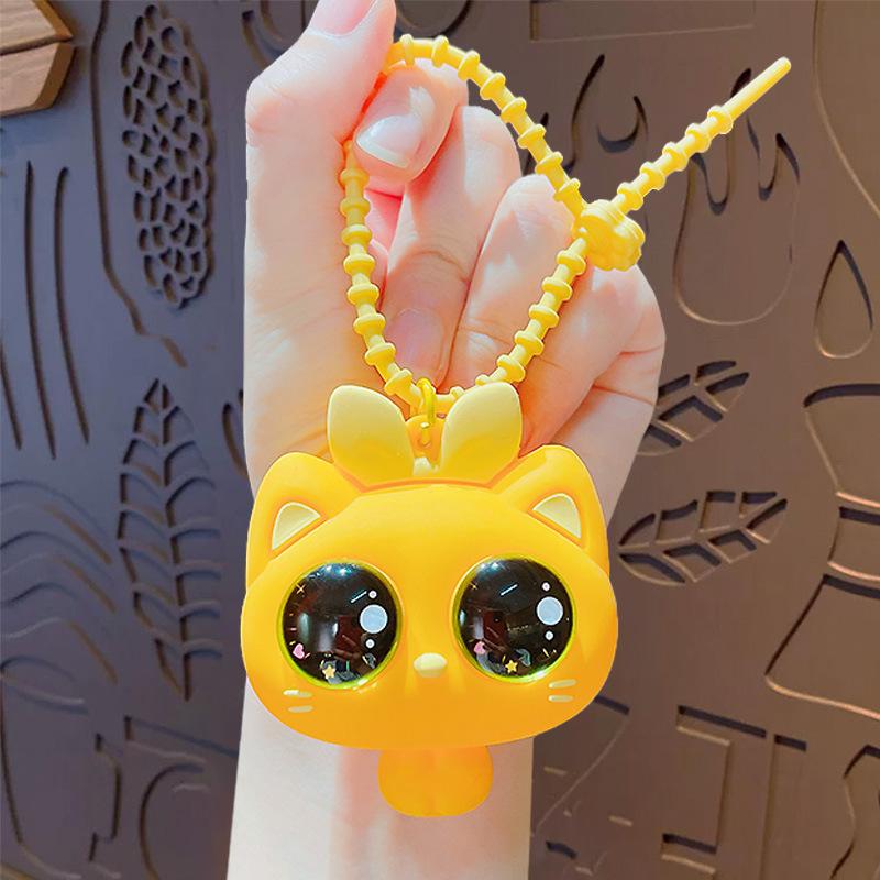 

Creative Cartoon Big-Eyed Cat Pinch Music Keychain Pendant Couple Bag Pendant Car Key Chain Gift