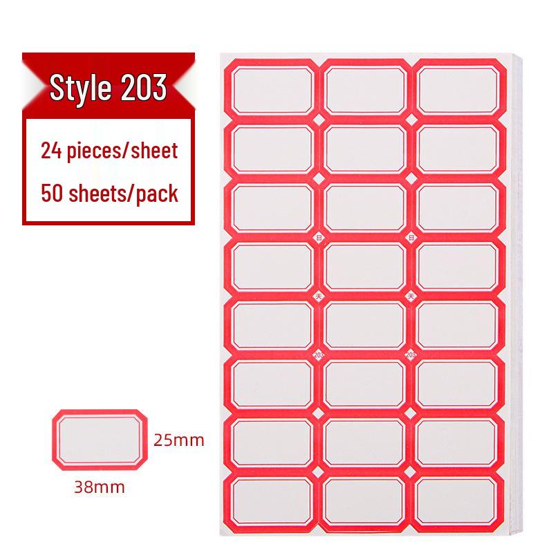 Colored Self-Adhesive Label Stickers for Handwriting, 50 Sheets - Office Use Name & Price Tags