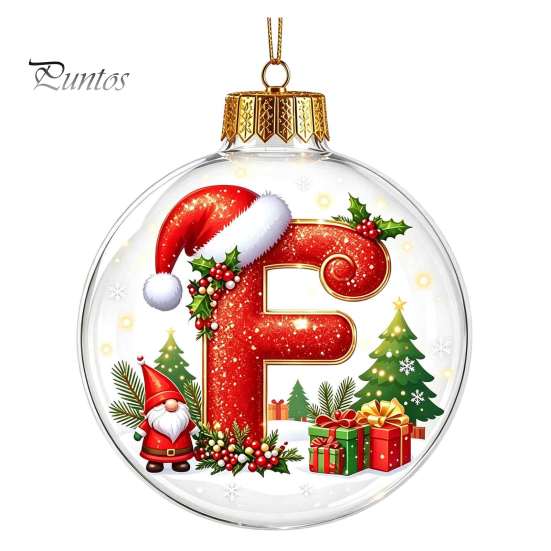 Winter Holiday Party Supplies 26?Letter Acrylic Christmas Ball Ornament, 3D Crystal Style Alphabet Decorative Ornaments for Fireplace Hanging