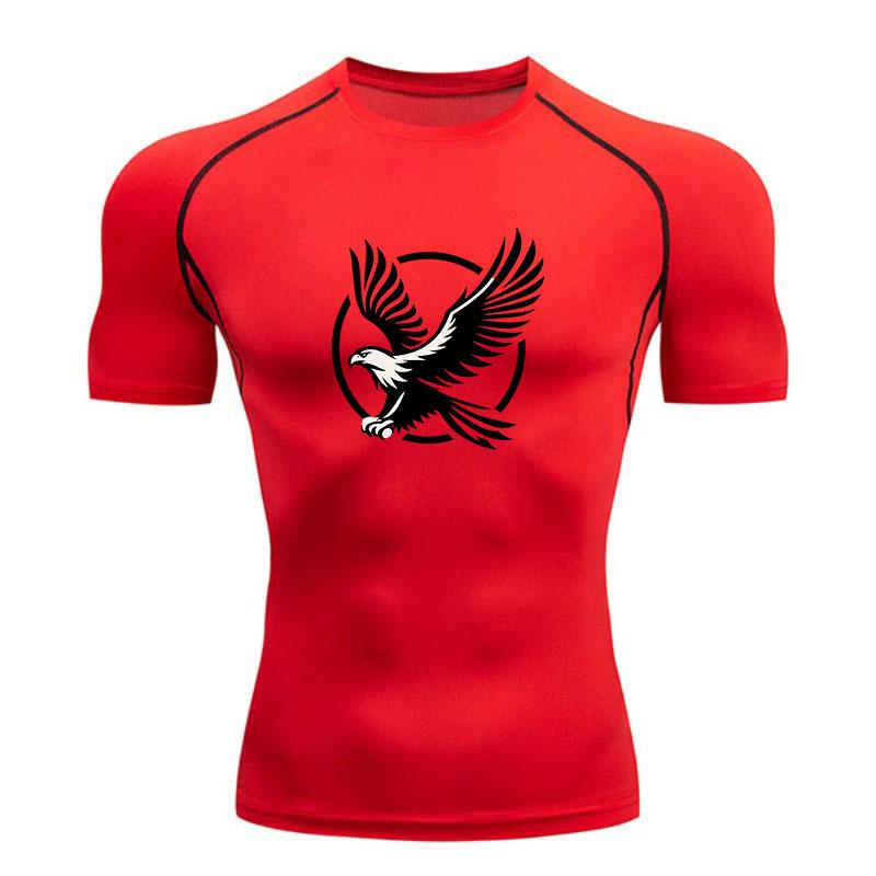 Men's Compression Workout T-Shirt, Stylish Flying Eagle Prin