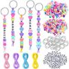 NIHOOOOH Bead Set Alphabet Beads 566 Pieces Accessory Kit Keychain Handmade Heart CordRing Included That Allows You Freely Combine Round Easy Use Such