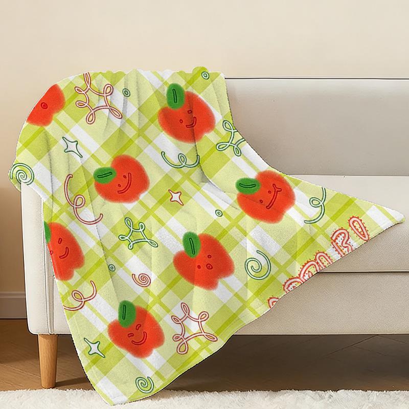Apple Series Flannel Fleece Throw Blanket Soft, Cute, Cozy & Warm, Ideal for Home, Dorm, Halloween & Christmas Decor
