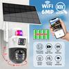 IR Night Vision Surveillance Camera Wireless Dual Lens Security Camera 6MP  Human Tracking Solar Charging Bulit-in Battery Cam
