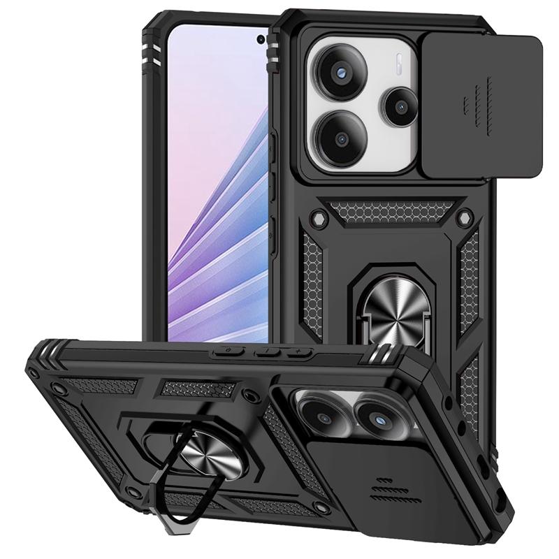 For Xiaomi Redmi Note 14 4G Case Ring Holder Armor Shockproof Coque For Redmy Note14 Note 14 Lens Protect Cover