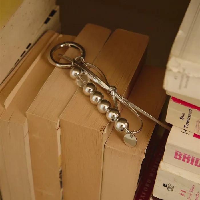 Ribbon Beads Ball Keyring