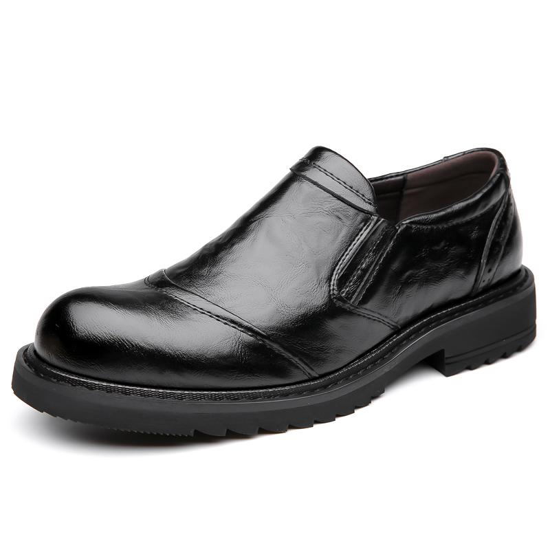 Men's Genuine Cow Leather Shoes Business Casual Shoes With Triple-Stitched Soles For Middle-Aged And Elderly Men