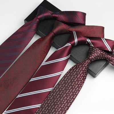 Corbata Borgoña Hombre, Formal Boda Festivo Novio Patrón Negocios Profesional Boda 8cm Hecho a Mano