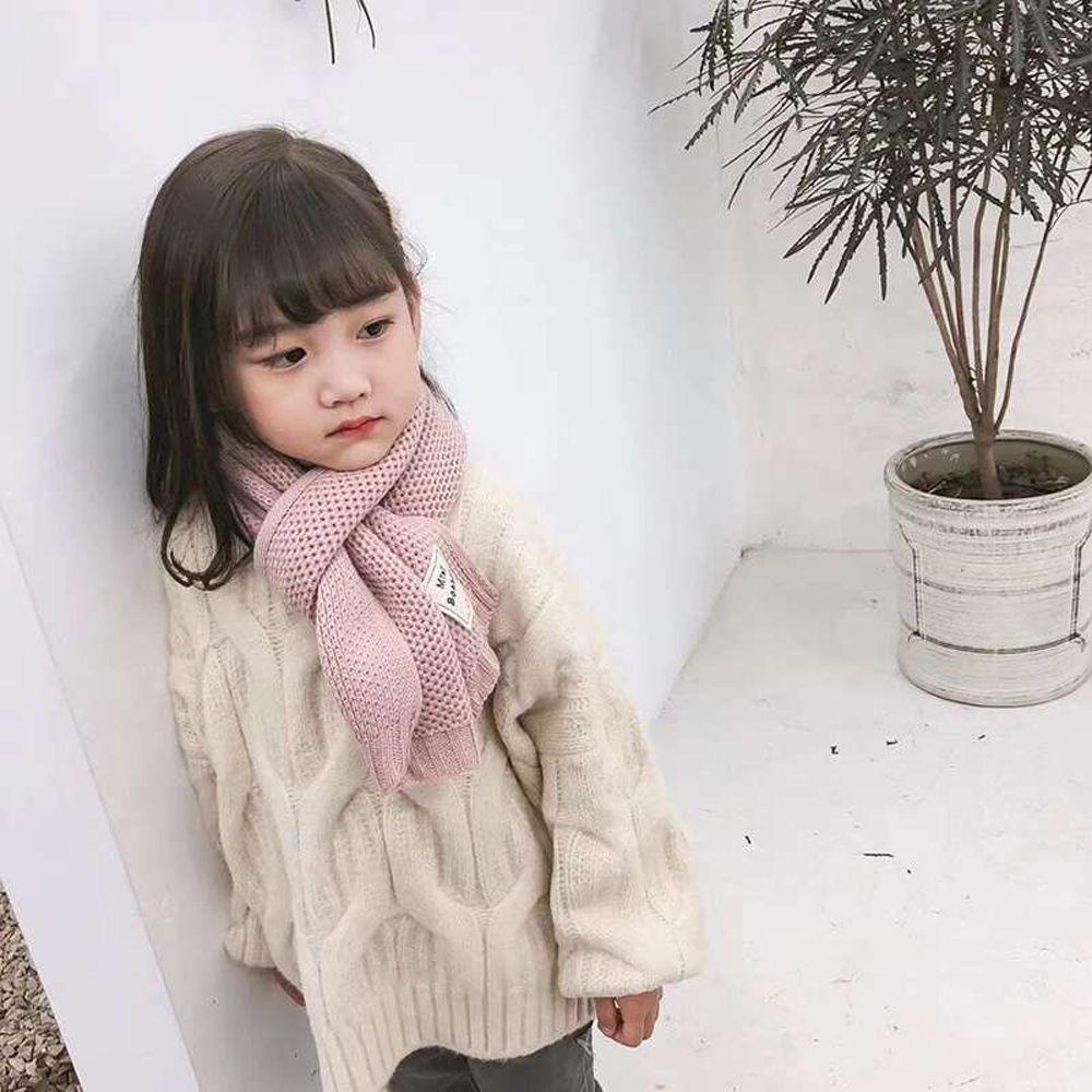 

Comfortable Winter Ins Style Solid Color Muffler Knitted Shawl Children s Scarf Korean Style Wrap бежевий