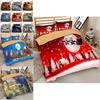 Festive Father Christmas Duvet Cover Pillow Cases Santa Claus Quilt Cover Bedding Set