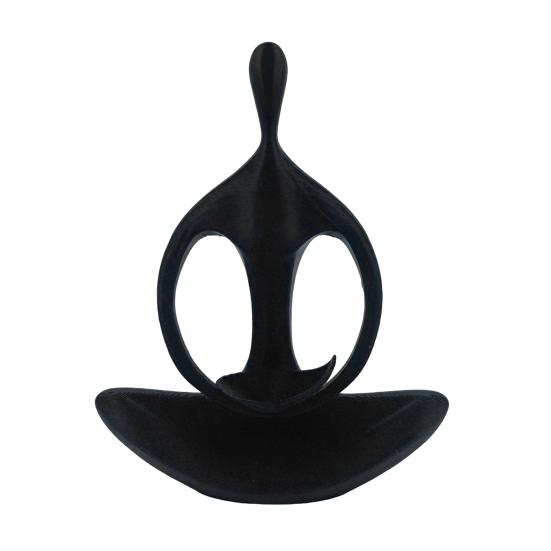 Minimalist Zen Humanoid Sculpture Printed Abstract Ornament 3D Figurine чёрный