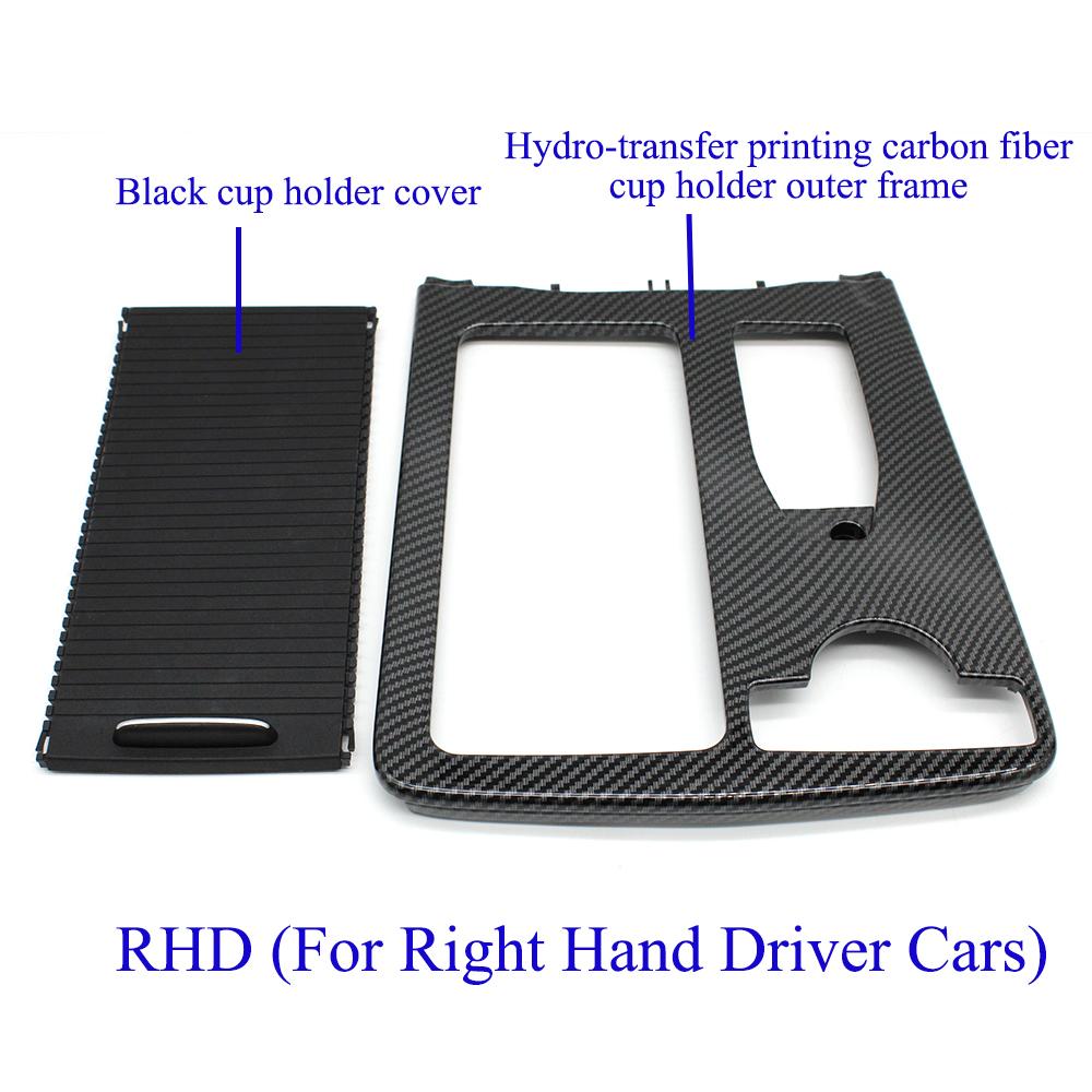 Interior Center Console Carbon Fiber Cup Holder Cover Armrest Storage Box Rolling Blind Panel For Mercedes Benz W204 W212 W207