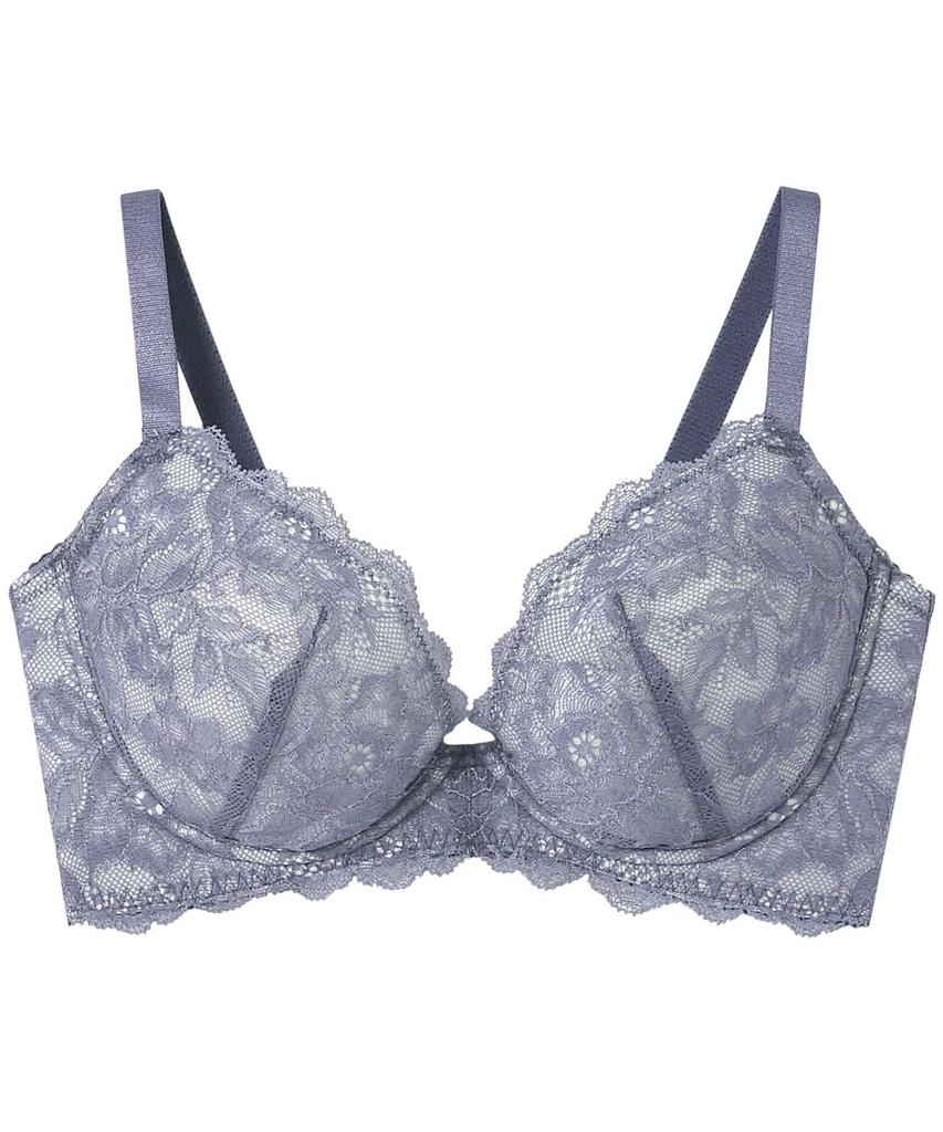 Creates flatters and keeps bust Available online Fits up to G Double Bra BBJ301 BU D75 Amphi/Wacoal Bra cleavage, underarms, fullness. only. cups.