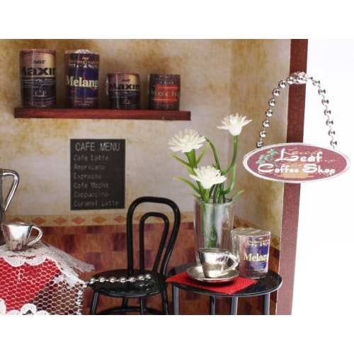 Billy Handmade Dollhouse Kit Corner Shop Kit Leaf Coffee Shop 8787