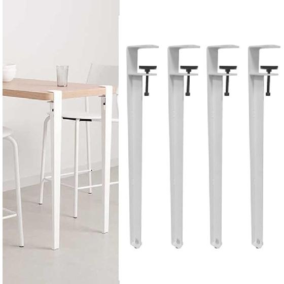 4 Stück Metall-Tischklemmenbeine,Verstellbare Kaffeetischbeine,F-Form Esstischfuß,Eisen Werkbankstützbeine,DIY Bartische Beine,Kein Bohren Design,mit
