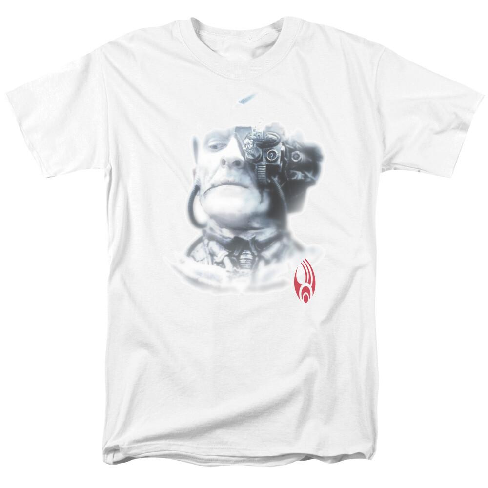 Star Trek Borg Head T Shirt Licensed Sci-Fi TV Show Classic Adult Tee New White S