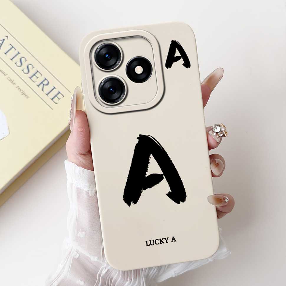 For Realme Note 50 Case RMX3834 Cute A-Z Letters Cover Soft Silicone Casing For Realme Note 50 Note50 Fundas Capa
