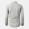 Fashion Shirt Spring Autumn Solid Color Splicing Contrasting Color Casual Long Sleeved Men's Shirts (men’s)