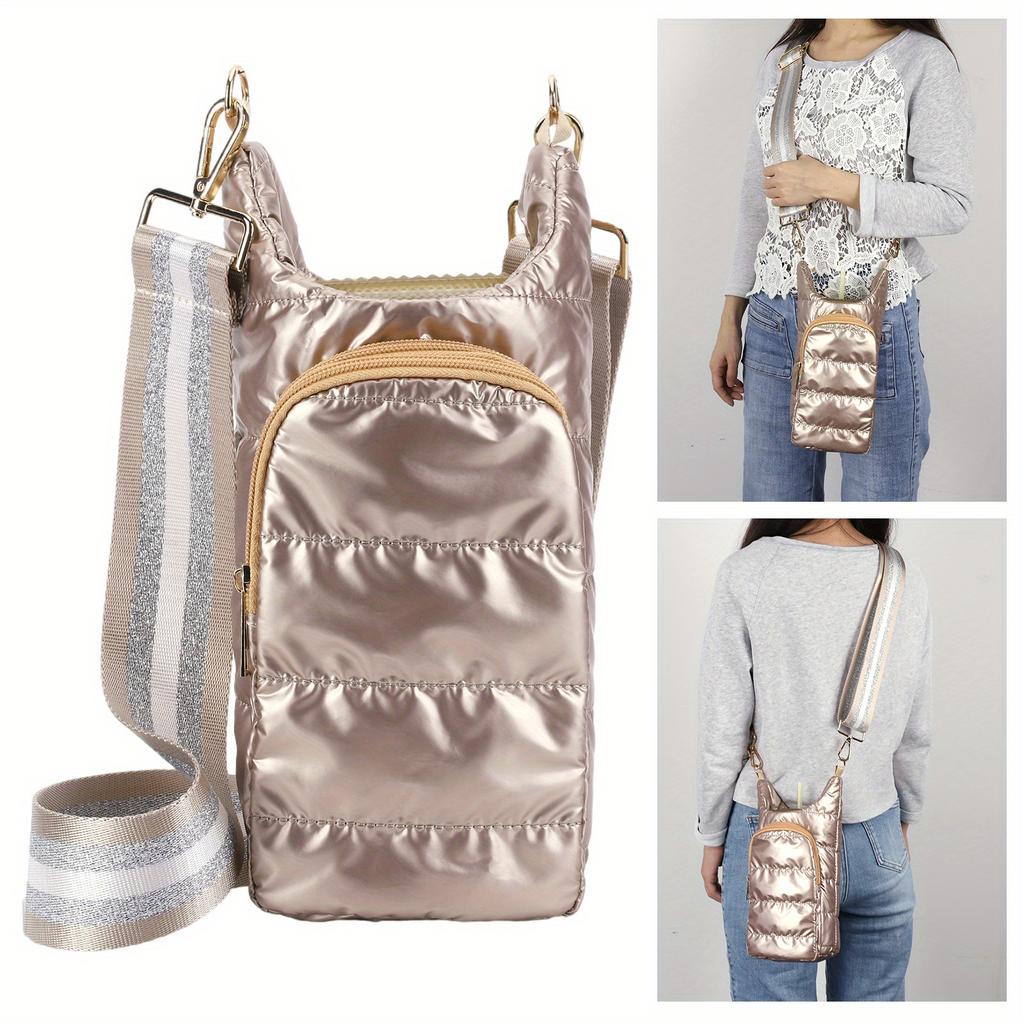 1 Stück Wasserflaschentasche Umhängetasche Wasserflaschenhalter Hülle mit Schultergurt Gesteppte Gepolsterte Wasserflaschenhüllen