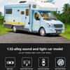 1/32 Scale Diecast Luxury RV Recreational Vehicle Car Model Metal Toy Motorhome Camper Van Touring Car Model Sound and Light Kids Gift