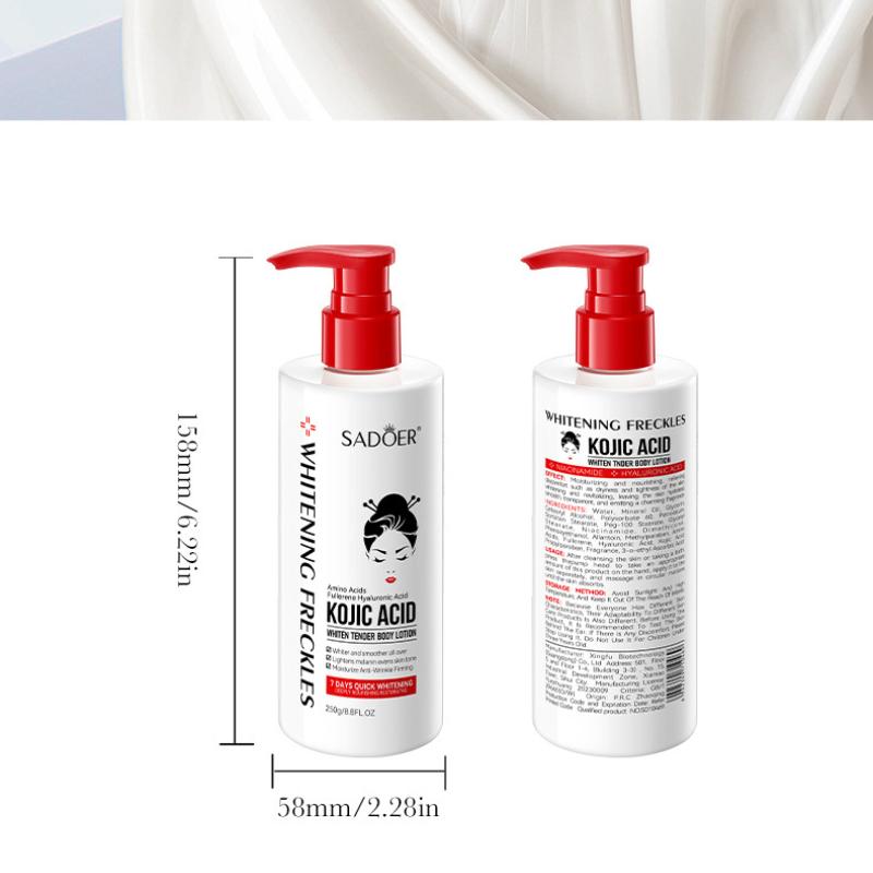 Kojicsyre Whitening Body Lotion 250gSADOER Fuktighetsgivende Oppstrammende Foryngende Body Lotion